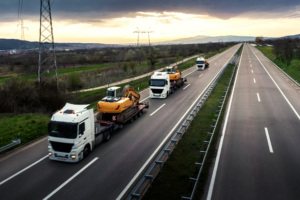 Transport von grossen Baumaschinen